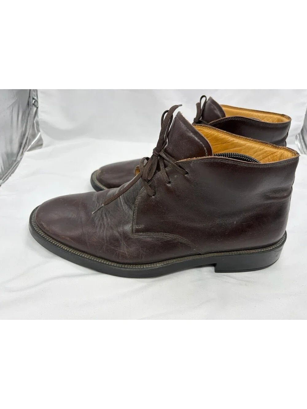 J. CREW MENS VINTAGE LEATHER FIELD BOOTS - Chestnut Brown - Size 12